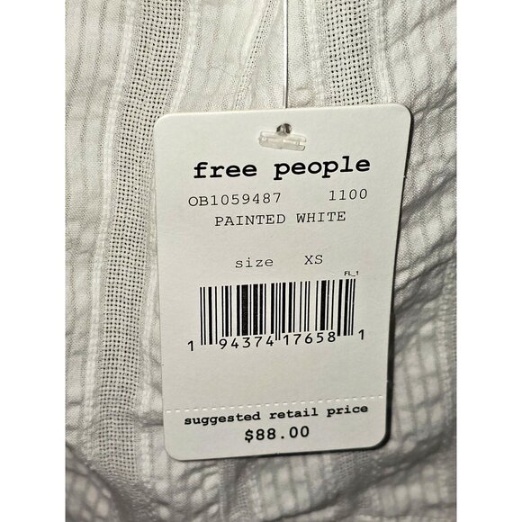 NWT Free People White Cotton Lily of the Valley Blouse Size XS 1989 - Picture 5 of 9